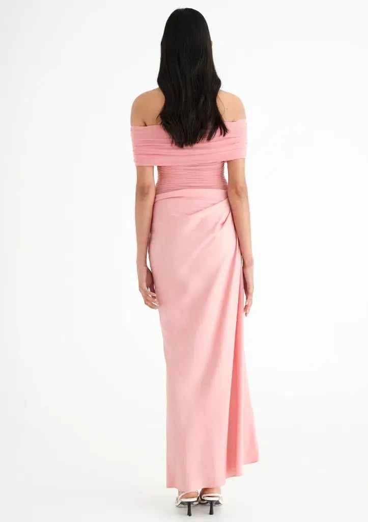 BENNI Nico Off Shoulder Maxi Dress Pink Size 6 photo 3