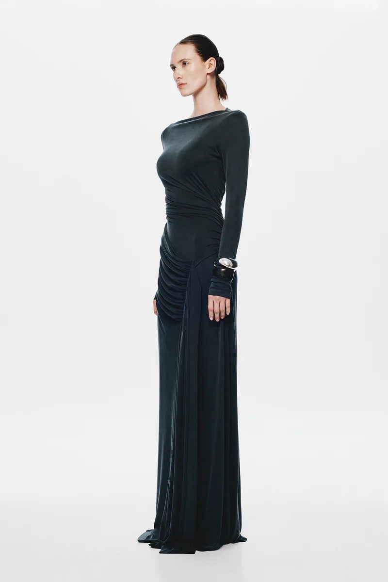 Misha Collection Glacier Long Sleeve Dress - Black photo 4