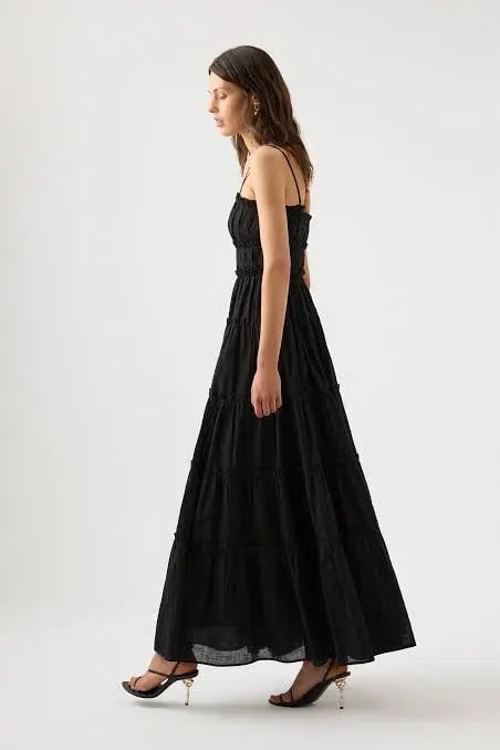 Aje Luna Tiered Maxi Dress Black Size 6 photo 4