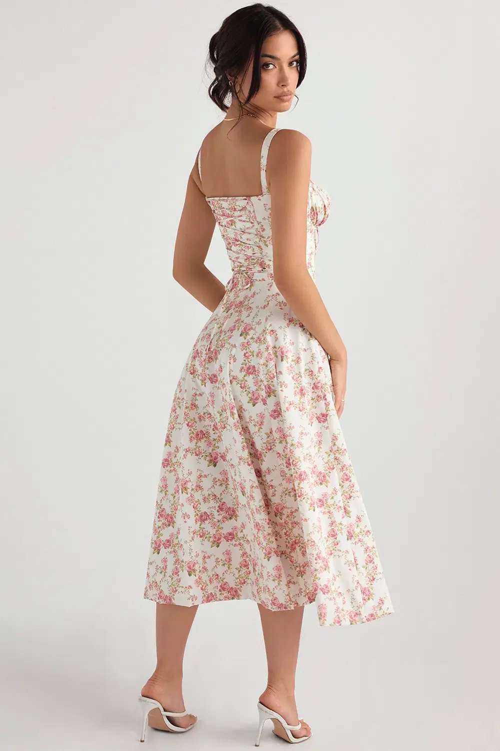 House of CB Carmen Rose Print Bustier Sundress S / Au 8 photo 6