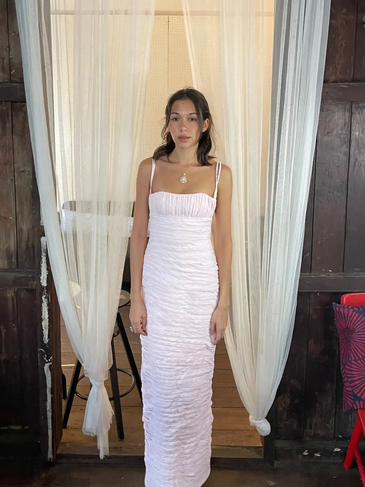 Cha Collective Chacha Maxi Dress Baby Pink Size M photo 3