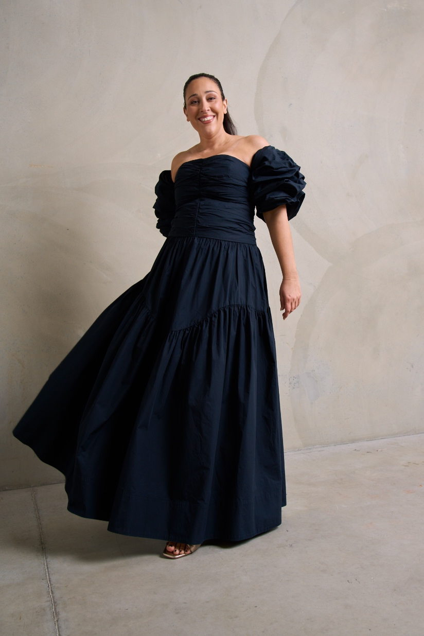Shona Joy Maiori Contour Ruched Maxi Dress, Black photo 2