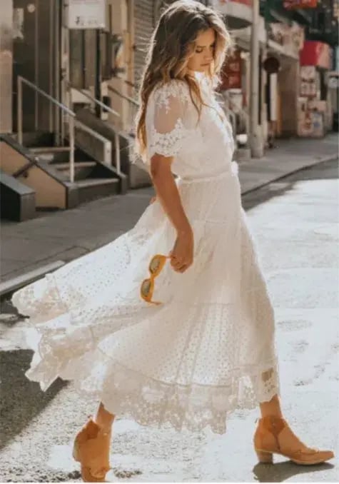 Spell Dawn Floor Length Lace Gown in Cream Size M / AU 10 photo 4