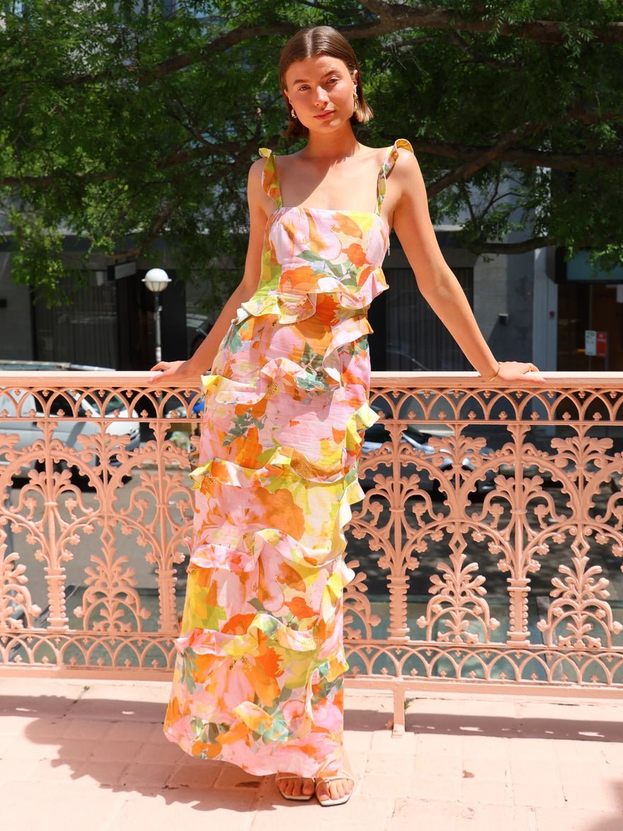 By Nicola - Emiliano Frill Maxi Dress In Floral Confetti photo 3