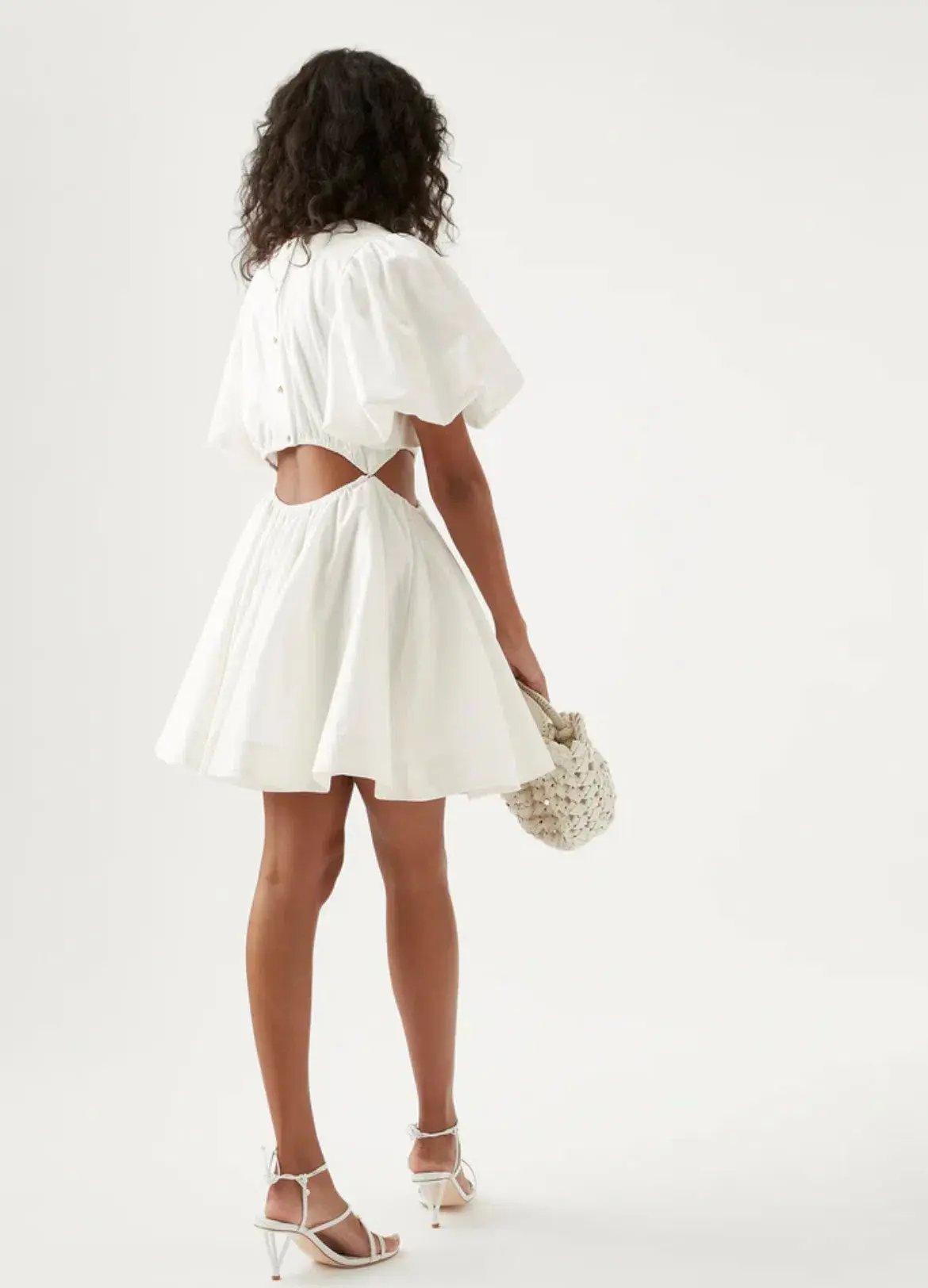 AJE Henriette Cut Out Mini Dress White Size 8 photo 2