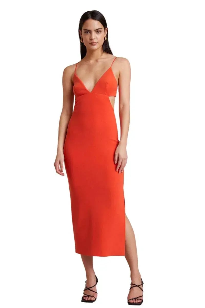 Bec & Bridge Ella Midi Dress Flame Size 8 photo 2
