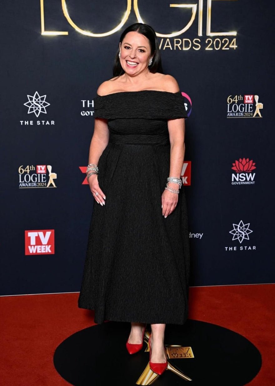 Rebecca Vallance Emilie Off The Shoulder Midi, Black photo 3