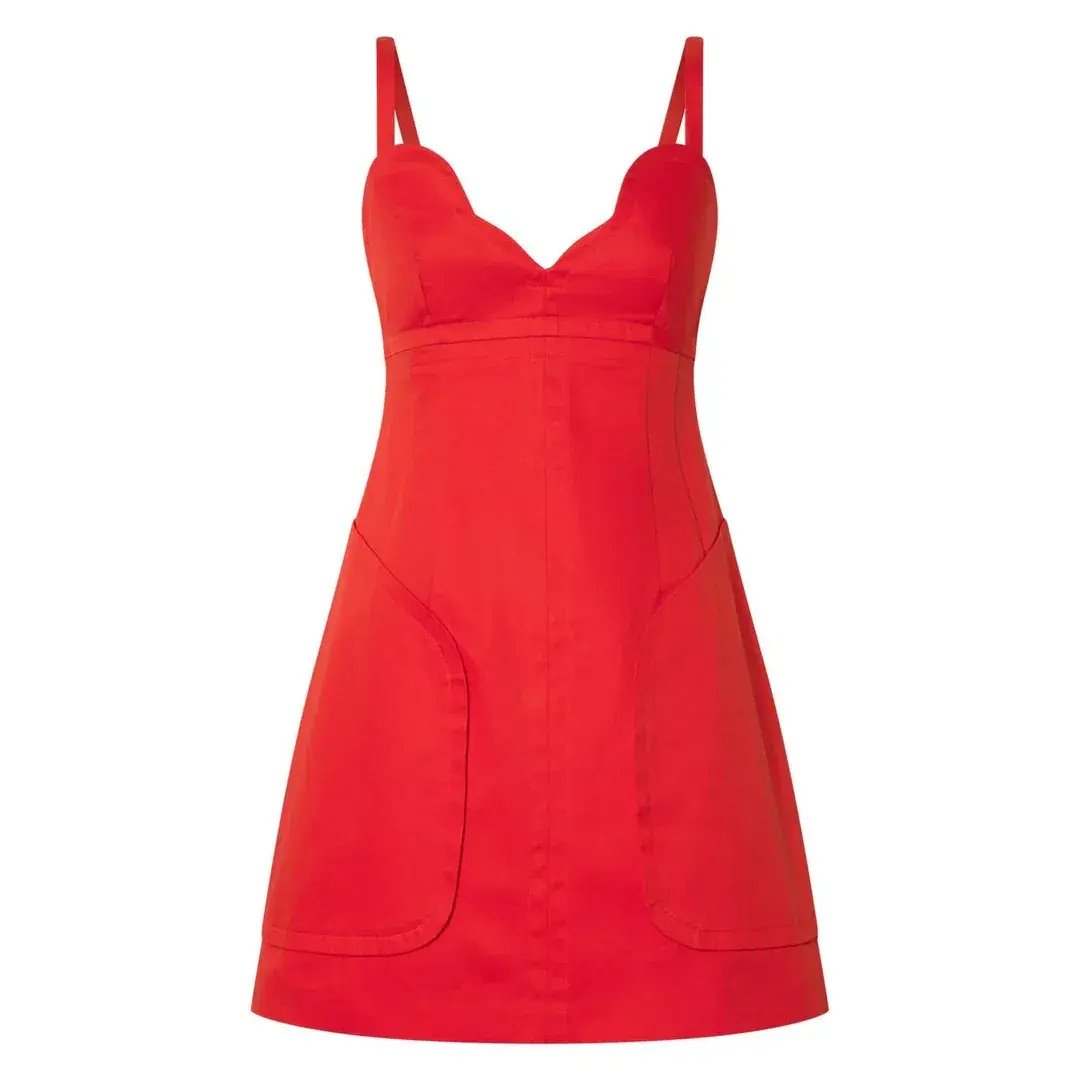 OROTON Red Short Scollop Dress Size AU10 US6 photo 3