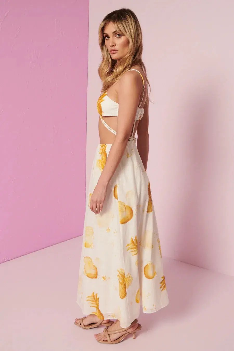 Kate Ford Aloe Braid Front Dress Print Size 10 photo 4