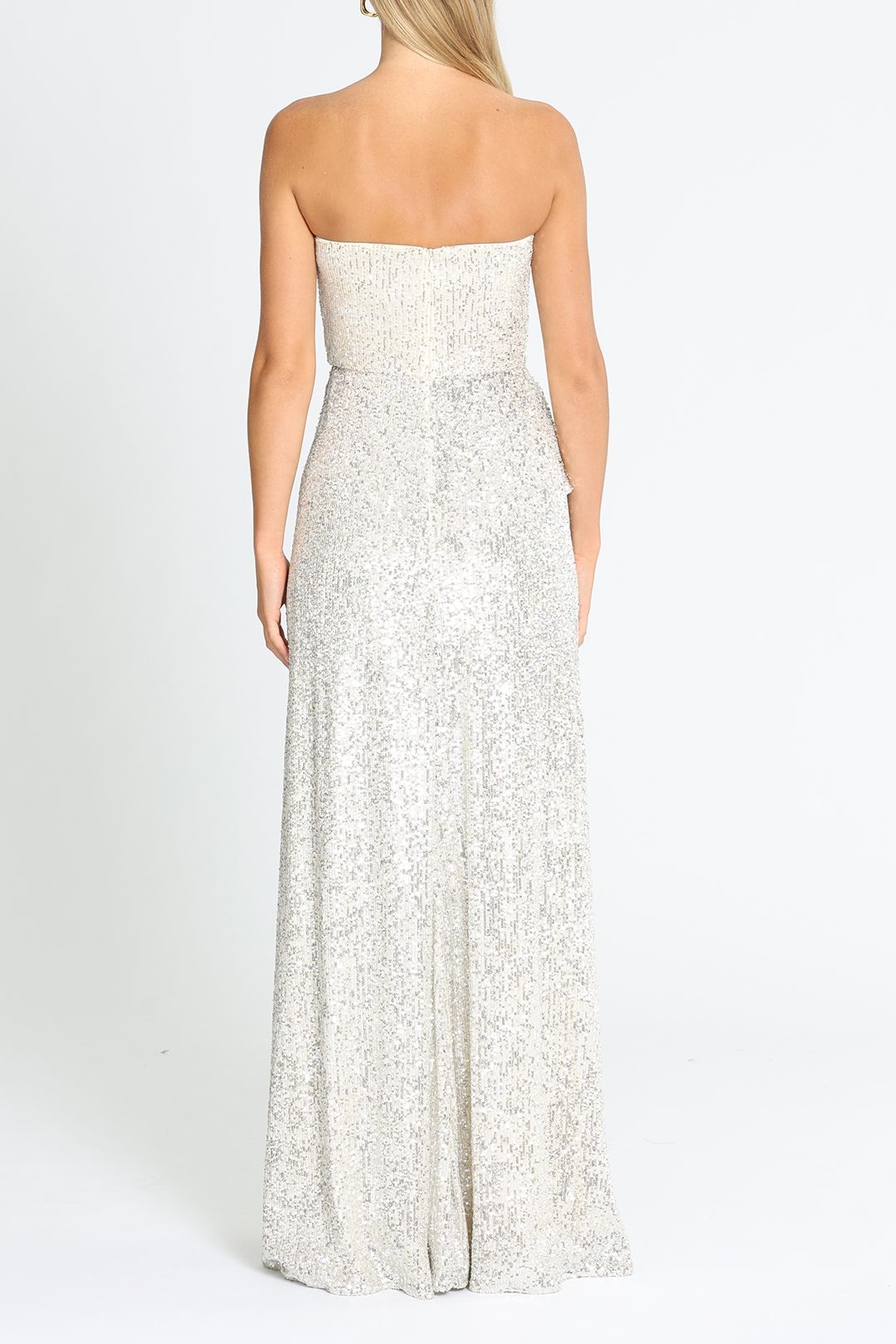 Strapless Sequin Dress - Silver Sequin photo 3