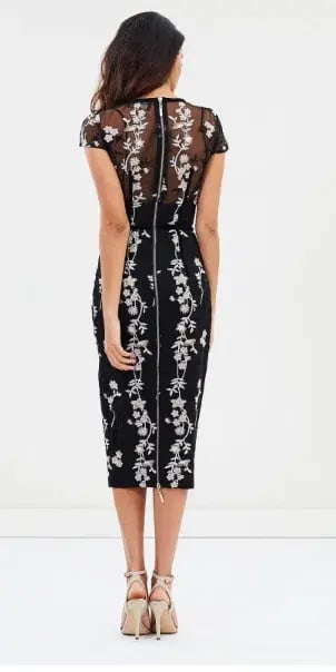 Bronx & Banco Flower Embroidery Midi Dress Size XL/Au 14 photo 4