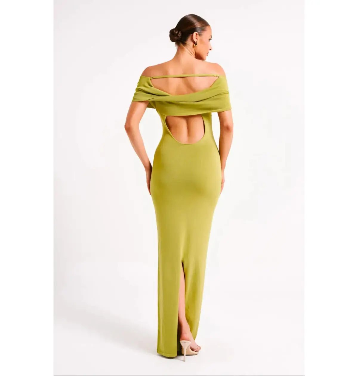 Meshki Terese Off Shoulder Knit Maxi Dress in Parakeet Green Size S / AU 8 photo 2