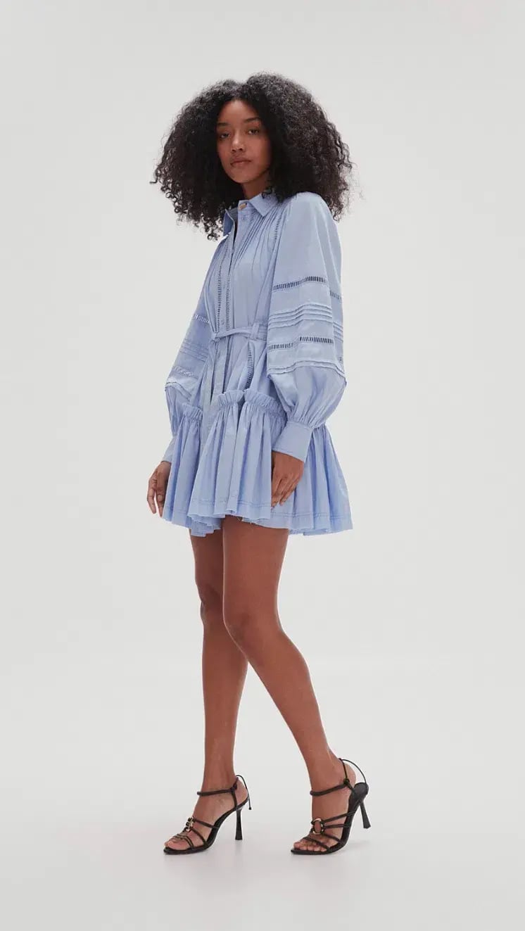 Aje Elodie Ladder Trim Mini Dress Blue Size 8 photo 2