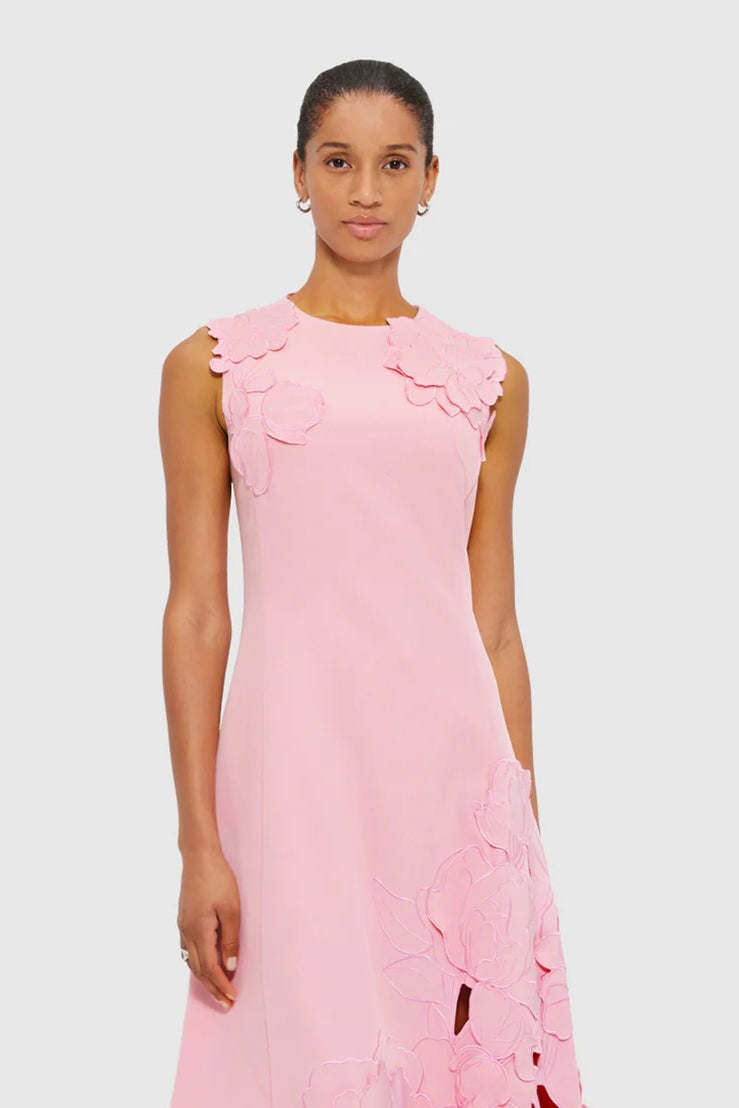 Leo Lin Cleo Appliqué Sleeveless Midi Dress - Flamingo photo 5