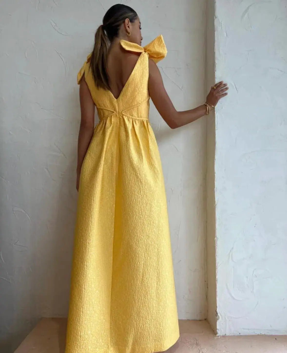 Rachel Gilbert Emiliano Gown Yellow Size AU 8 photo 3