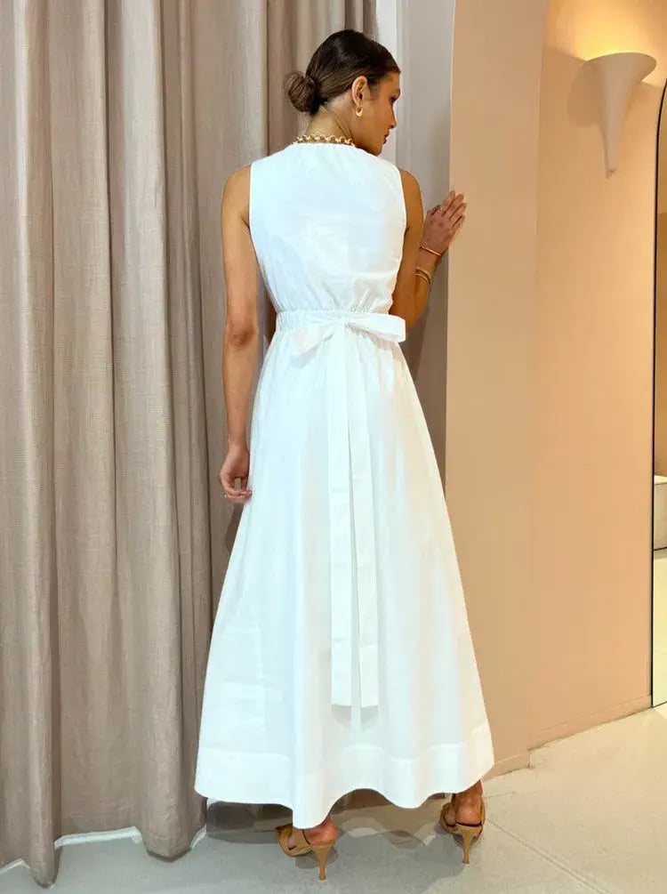Sir The Label Dion Gathered Dress Ivory Blanc Size 1 / 8 AU photo 3