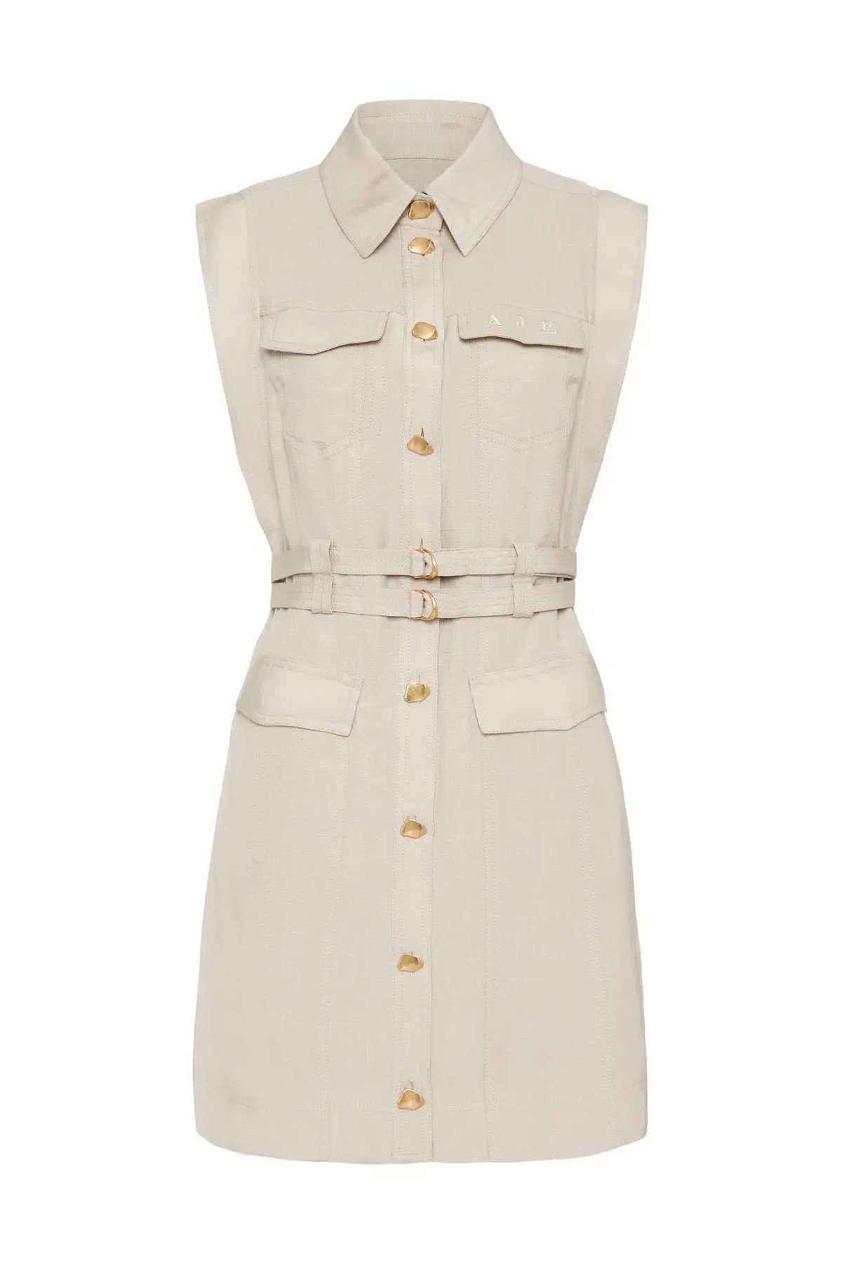Aje Evermore Pocket Dress Beige Size 12 photo 2