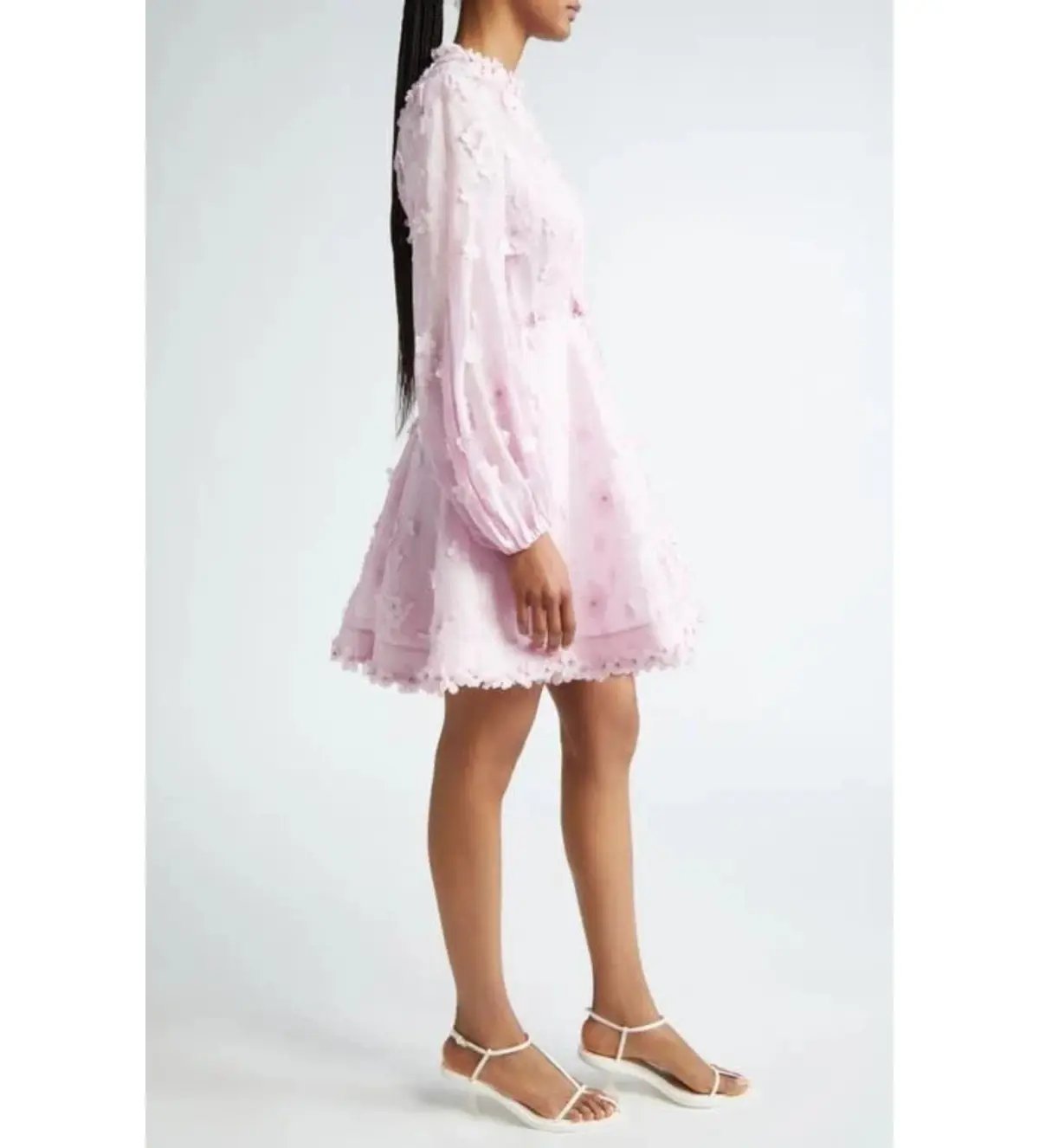 Zimmermann Matchmaker Lift Off Linen and Silk Mini Dress Pink Size 0P/AU 6 photo 2
