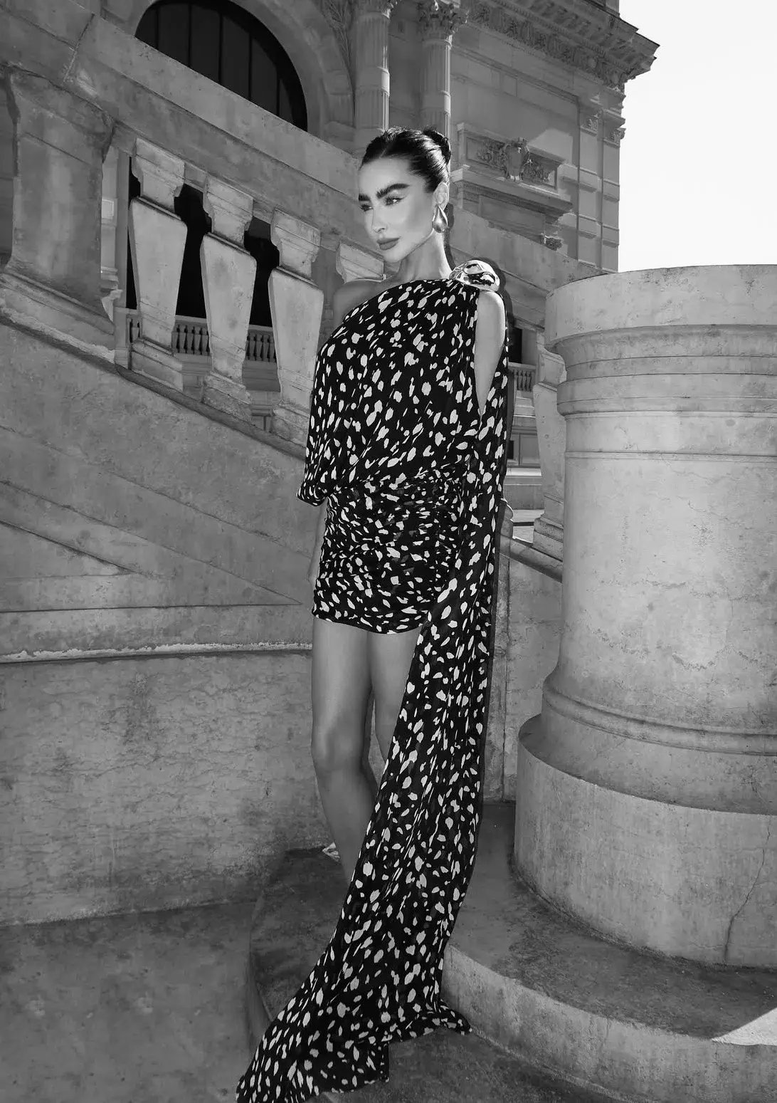 Leam Almes Dalmatian Print Chiffon Mini Dress with Metal Stone Size XS / AU 6 photo 4