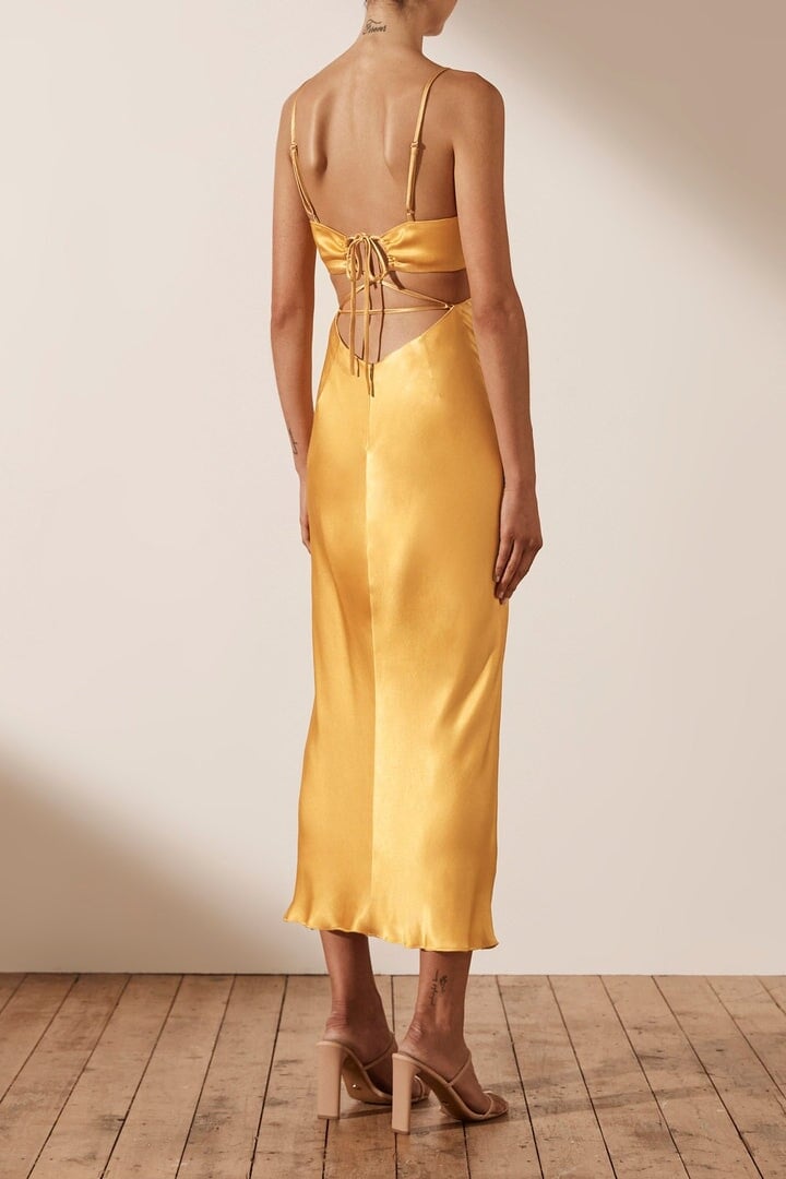 Shona Joy Alma Backless Midi Dress Saffron photo 3