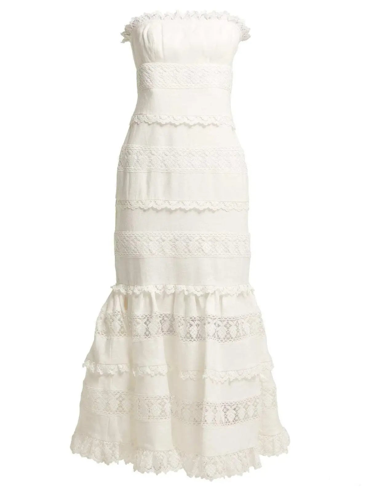 Zimmermann Wayfarer Strapless Midi Dress Ivory Size 0 / AU 8 photo 6