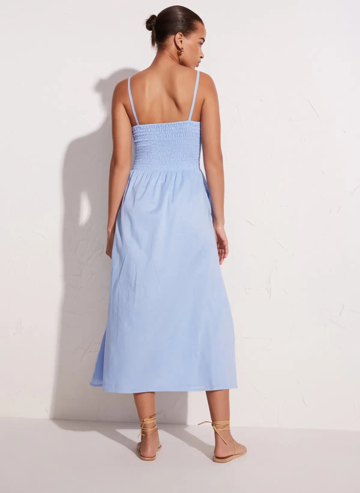 Faithfull the Brand Nolie Midi Dress Blue Size 10 photo 2