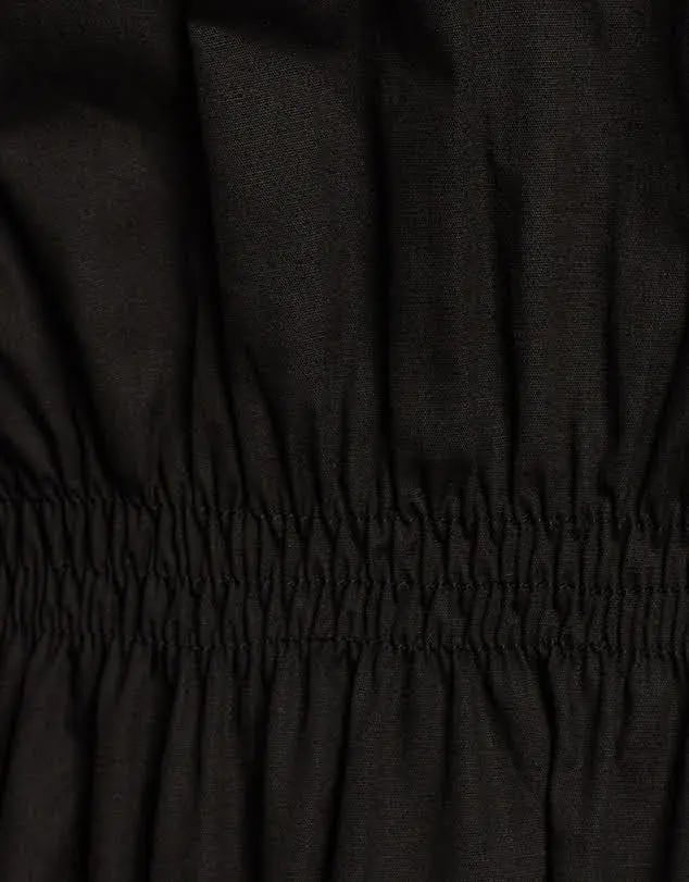 Aere Organic Cotton Poplin Midi Dress Black Size 8 photo 4