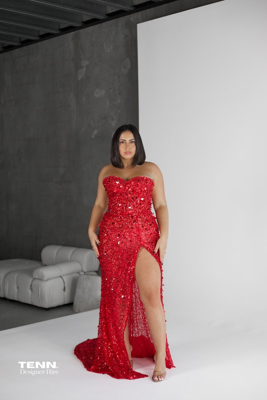 Albina Dyla Grande Couture Gown - Red photo 2