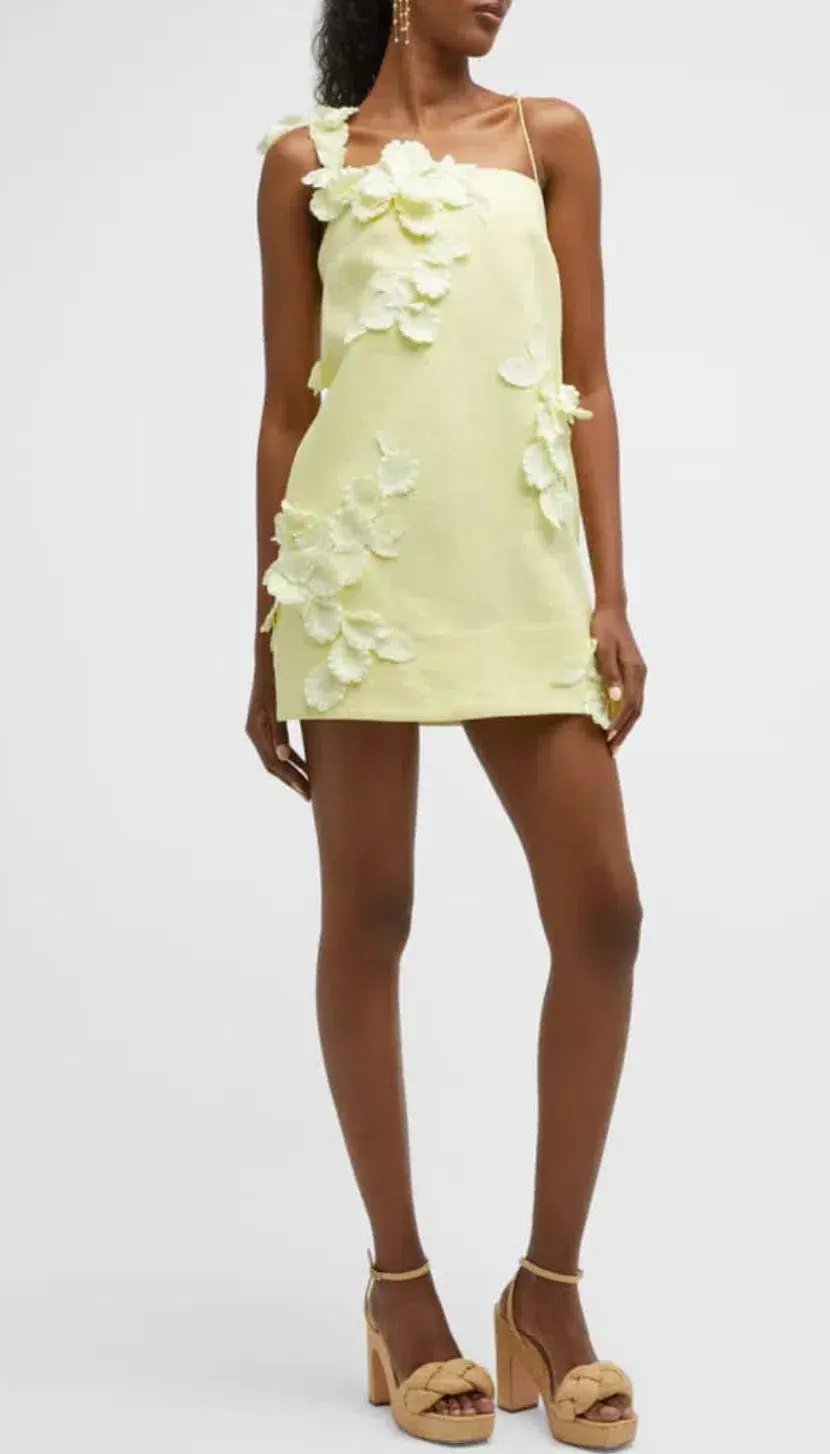 Zimmermann High Tide Lift Shift Flower Mini Dress Lemon Size 1 / AU 10 photo 2