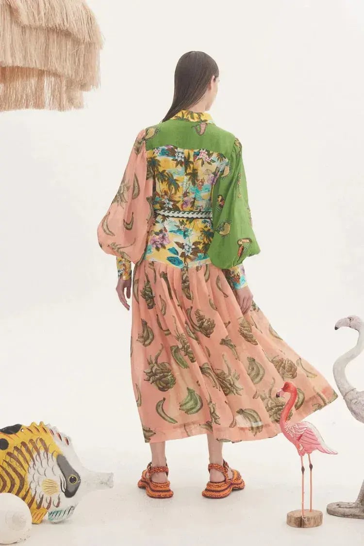 Alemais Holiday Patchwork Shirtdress Multi-colored Size AU 6 photo 3