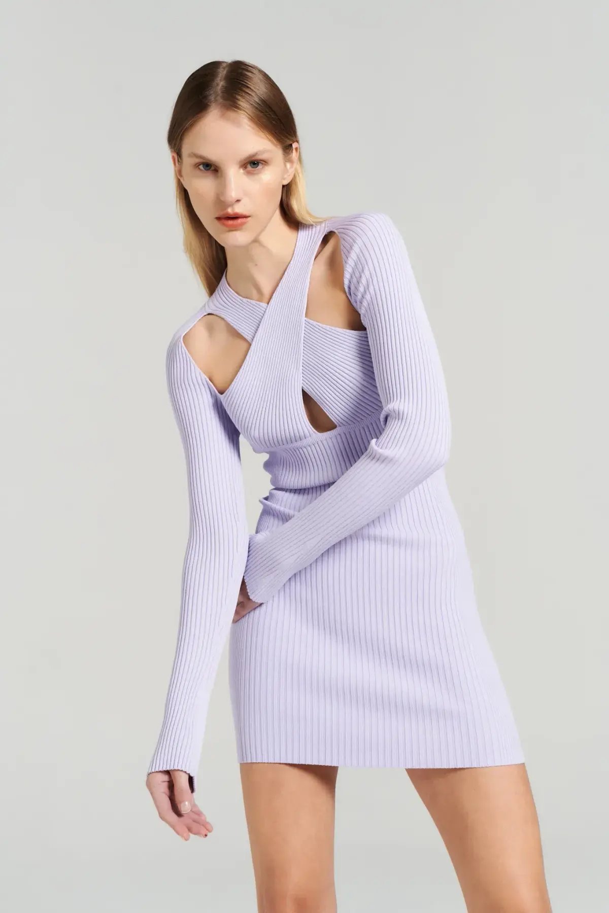 Henne Ollie Knit Dress Lilac Size 10 / M photo 2