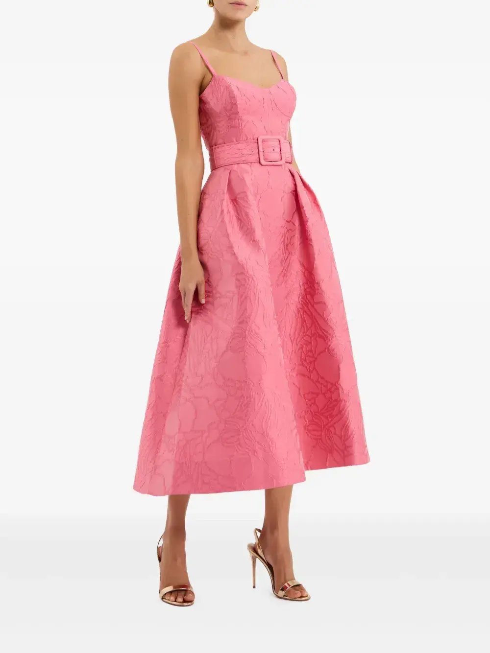 Rebecca Vallance Petra Midi Dress in Pink Size 8 photo 2