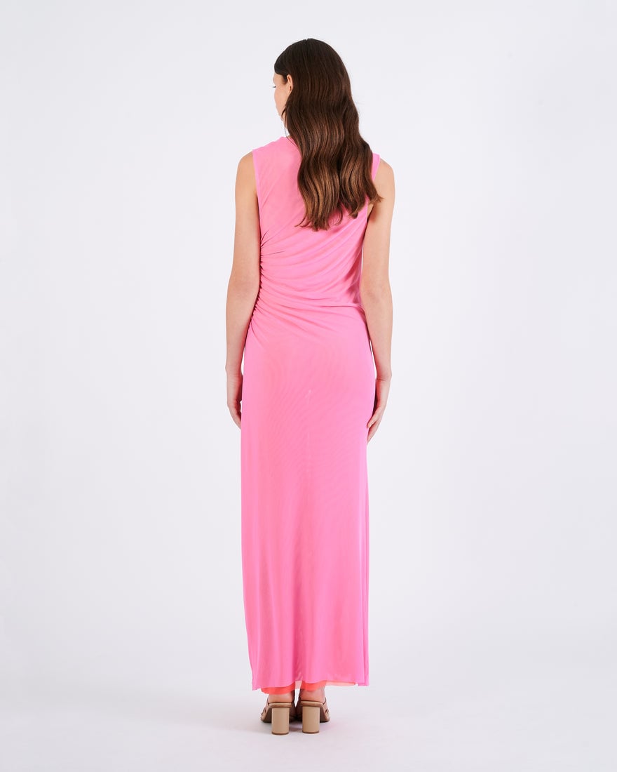 Scanlan Theodore Italian Mesh Gathered Dress - Pink photo 4