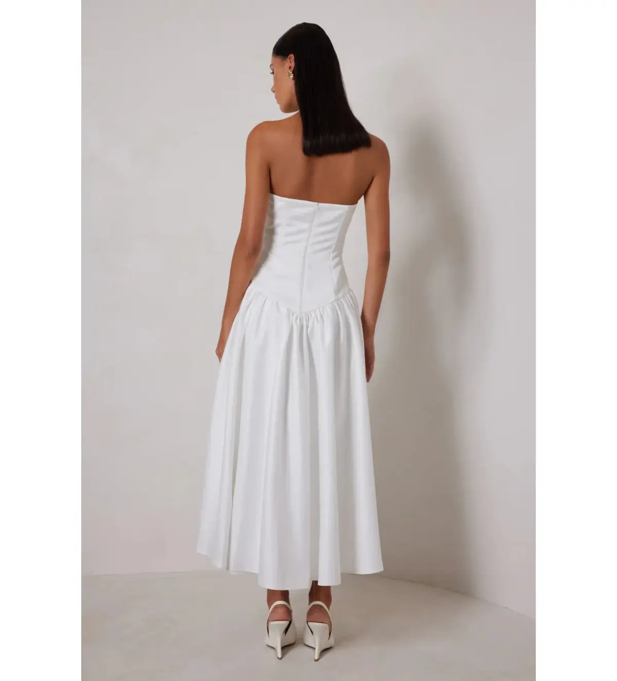 Elle Zeitoune Maggie Midi Dress White Size AU 8 photo 3