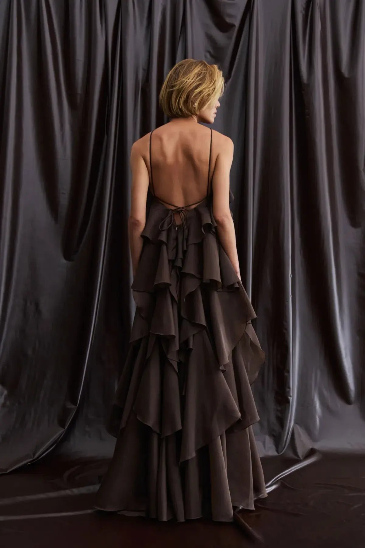 Aje Pandorea Layered Maxi Dress Carob Brown Size 16 photo 2