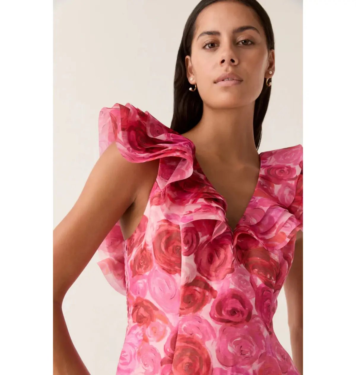 Aje Enchanted Plunge Midi Dress Misty rose Size AU 8 photo 2