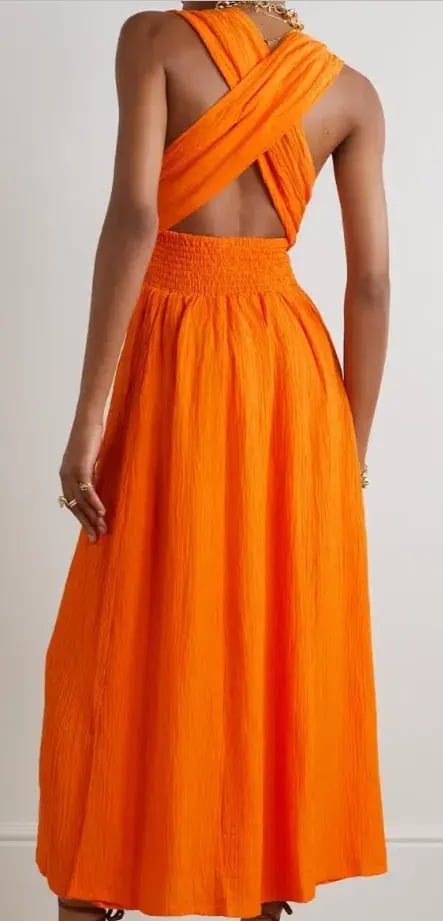 Faithfull The Brand Tropiques Maxi Dress Orange Size 8 / S photo 4