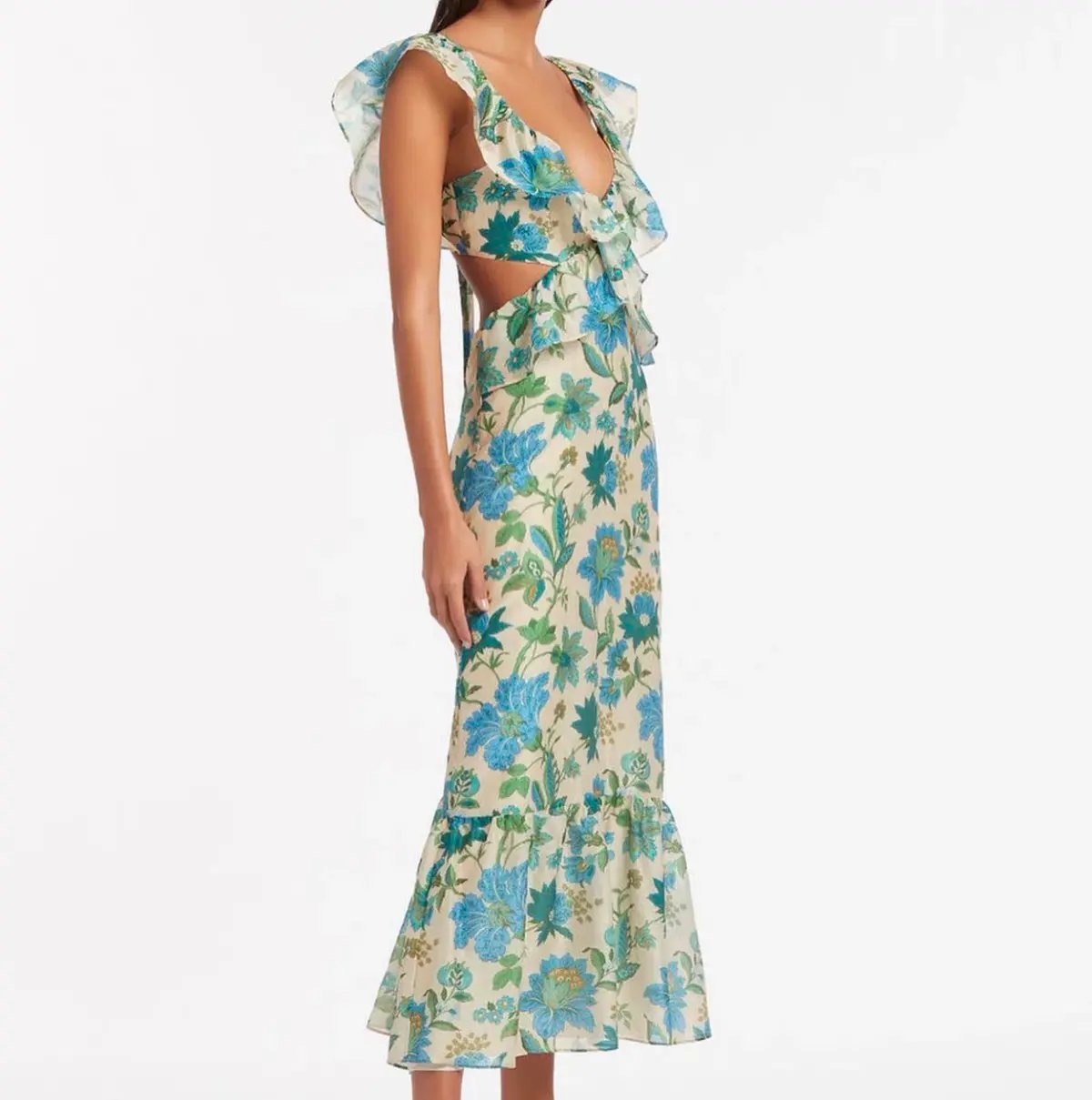 Sir the Label Celia Frill Maxi Dress Marguerite Print Size 8 photo 3