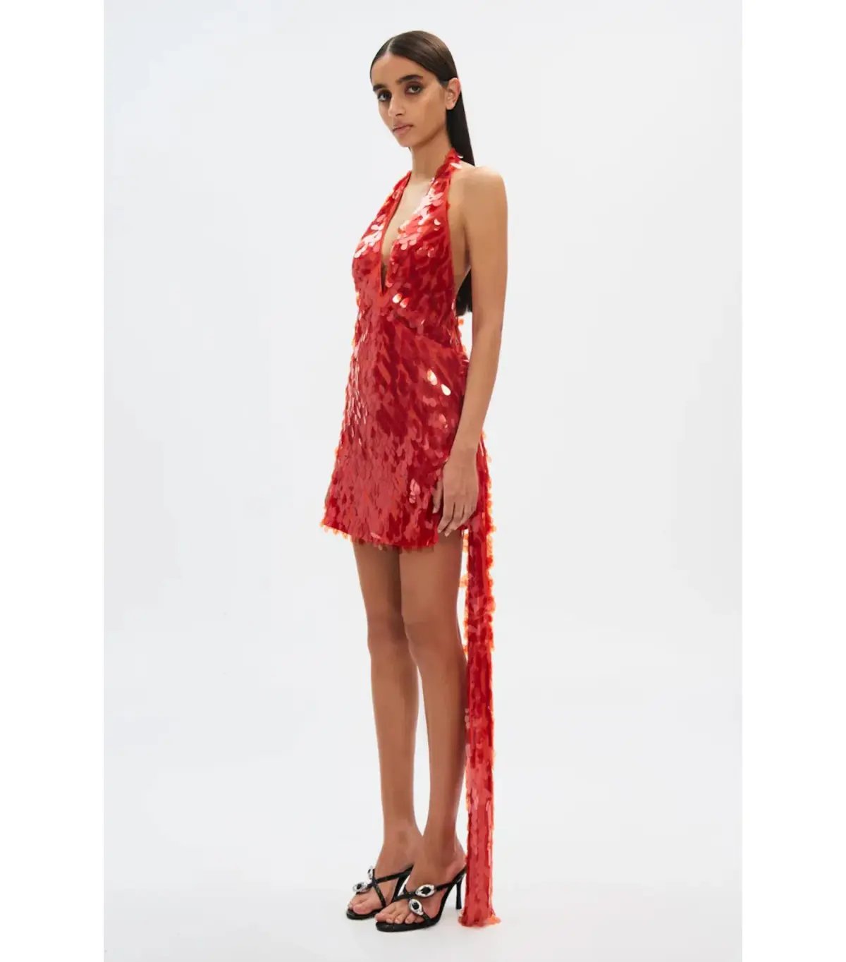 MISHA Sapphire Sequin Mini Dress Red Size 4 photo 2