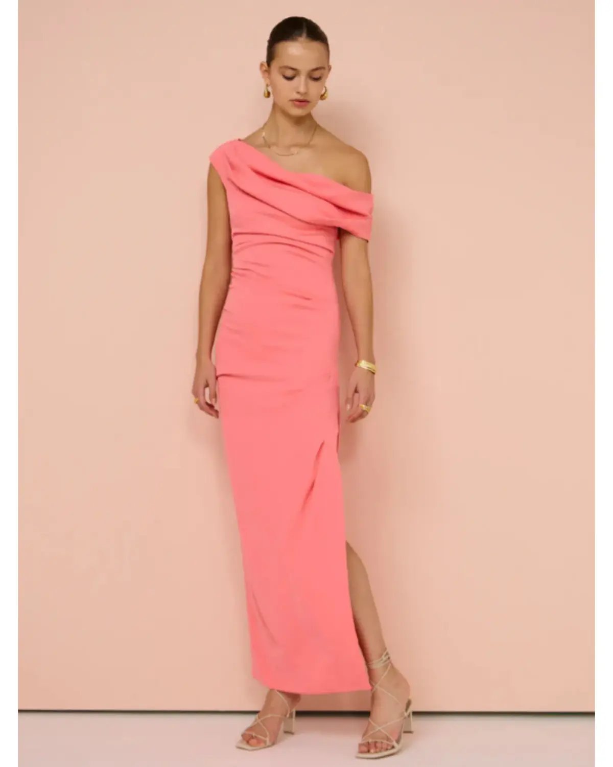 Sofia The Label Alexis Off Shoulder Gown Watermelon Size AU 8 photo 3