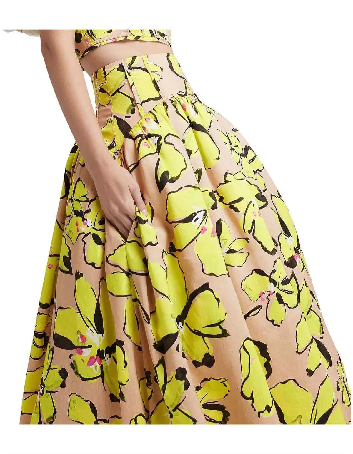 Aje Pelicano Midi Skirt Citrus Bloom Size AU 8 photo 3