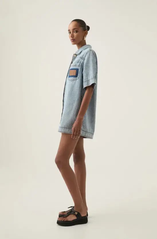 Aje Aura Denim Mini Tunic Dress Size AU 12 photo 5