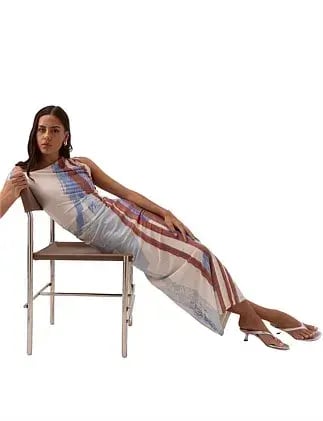 Sovere Hunter Mesh Maxi Dress Blue Size 8 photo 3
