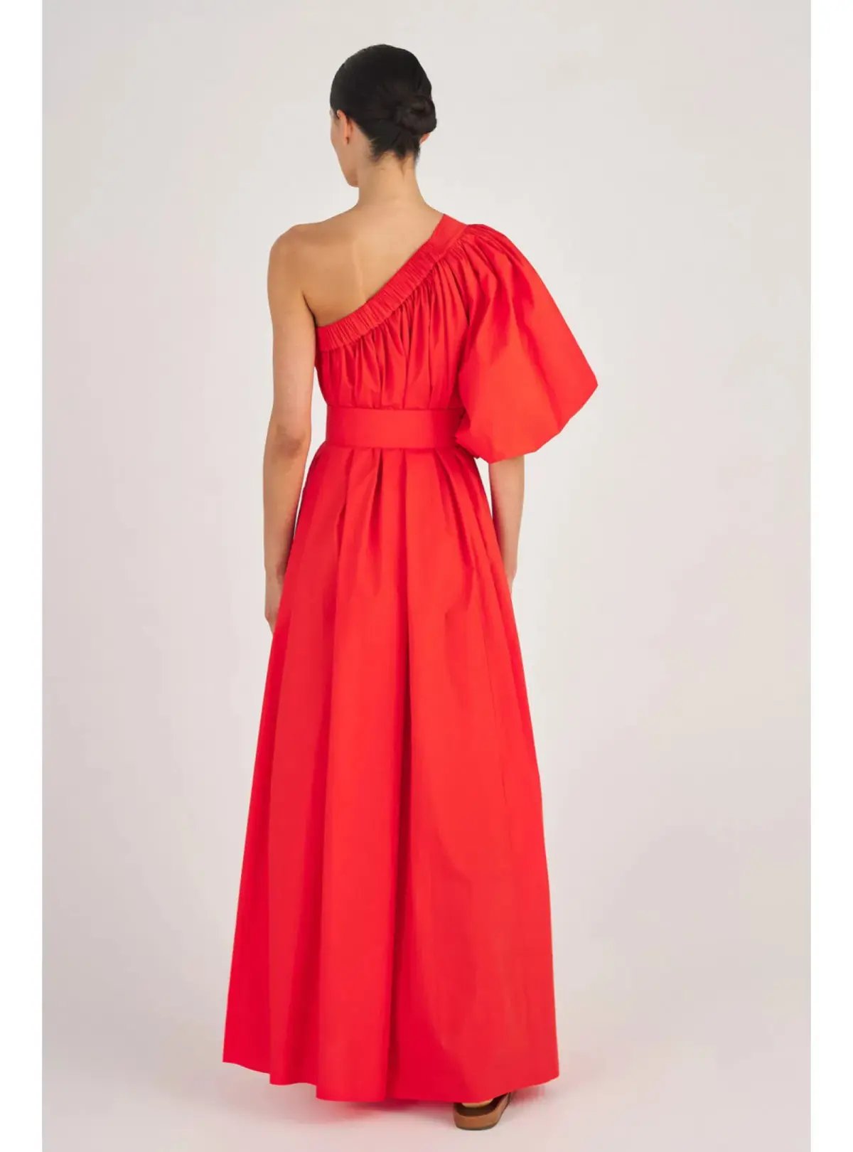 Oroton One Shoulder Maxi Dress True Red Size 16 photo 2