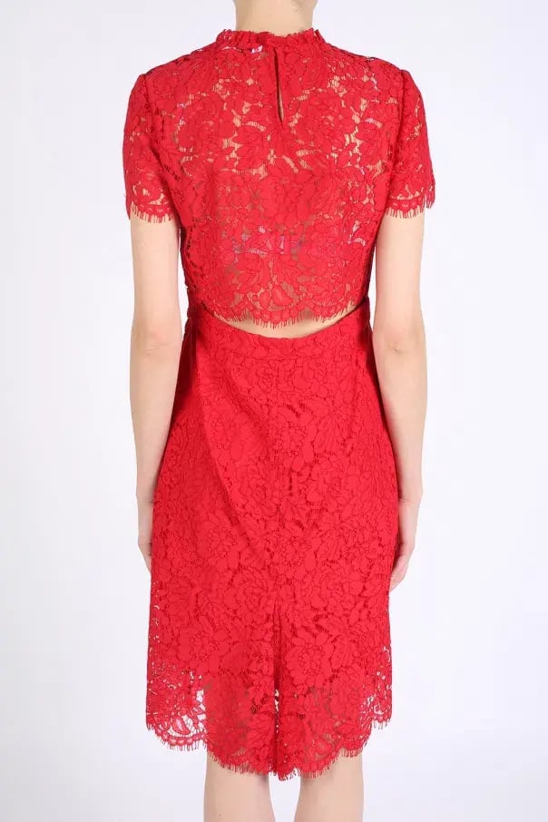 Diane Von Furstenberg Alma Lace Sheath Dress Red Size 8 photo 3