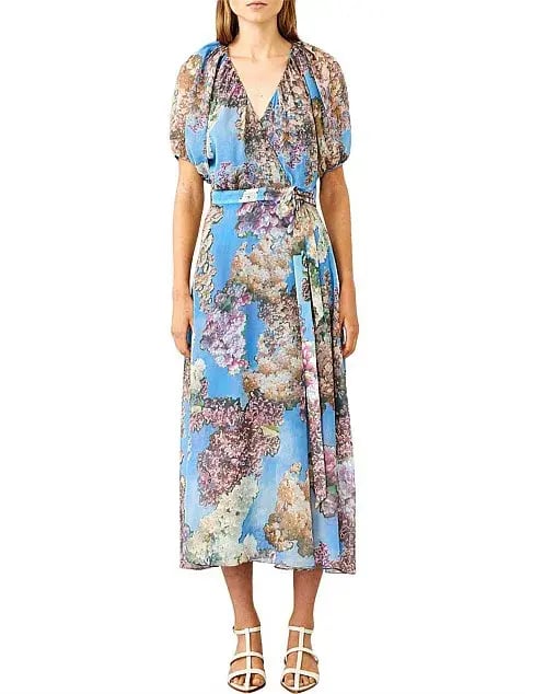 Ginger and Smart New Romantic Wrap Dress Blue Floral Size 8 photo 2