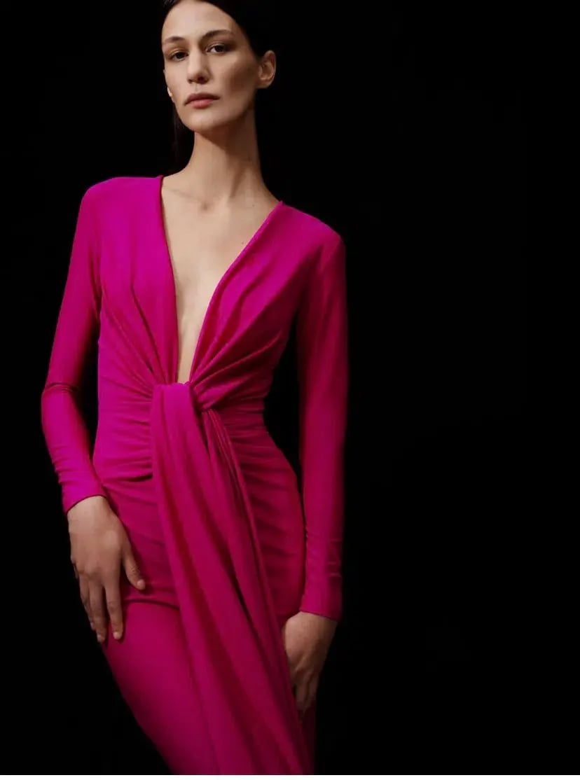 Solace London Lorena Midi Dress Barbie Pink Size 8 / S photo 3