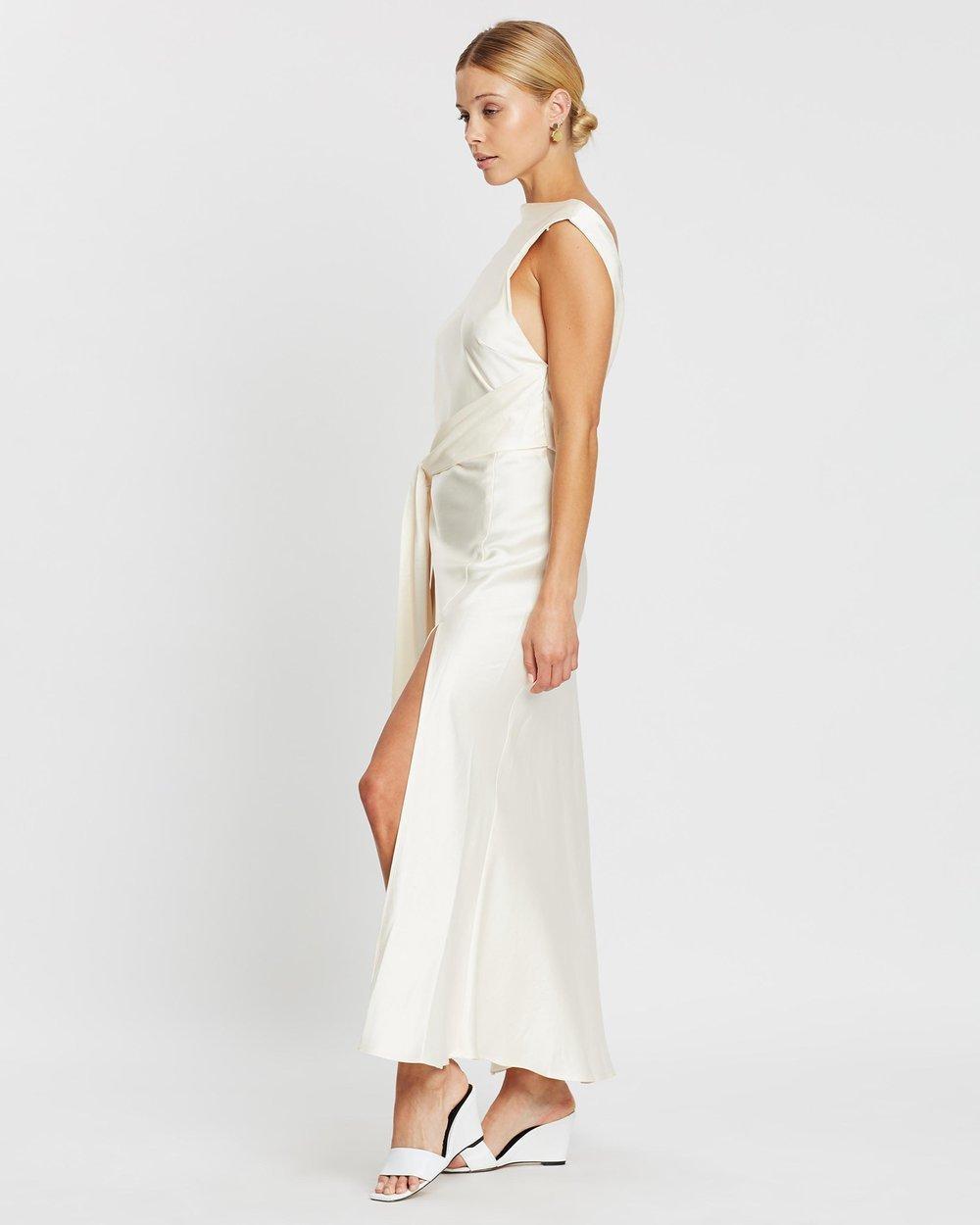 Bec & Bridge Piper Asymmetrical Midi Dress Ivory White Size 6 photo 2