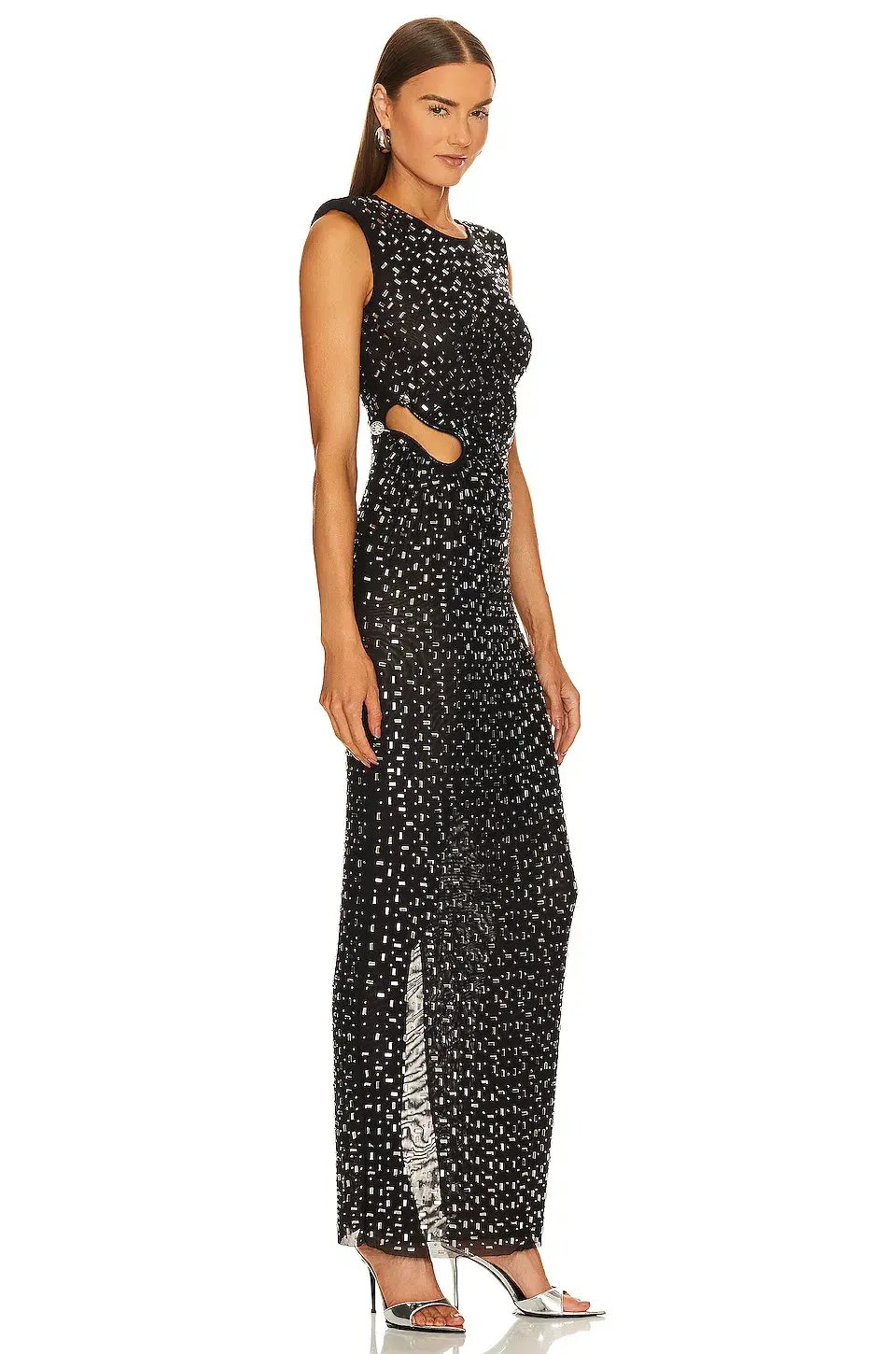 Self Portrait Rhinestone Gown in Black Size 8 photo 2