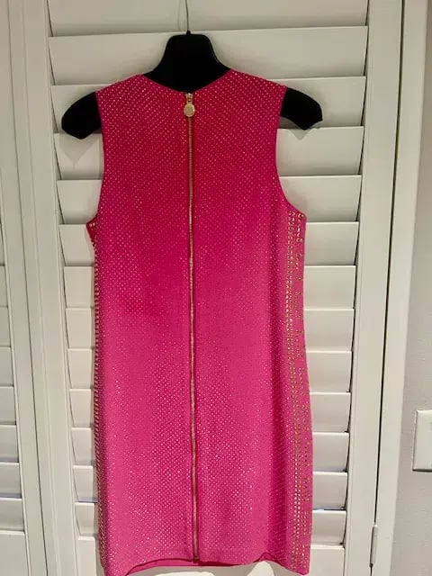 Versace H&M Party Pink Gold Mini Sild Dress Size 8 photo 6